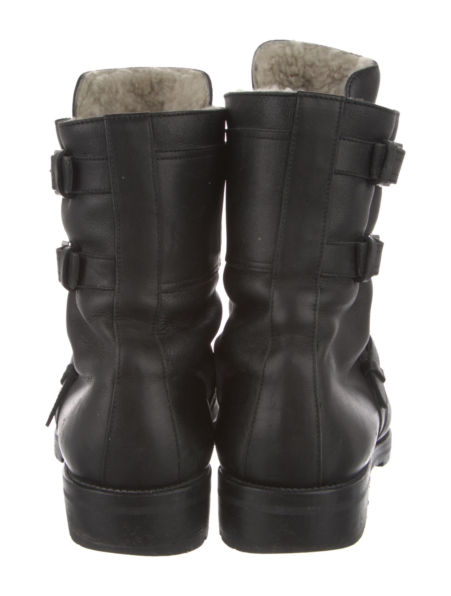 Hermès Leather Combat Boots